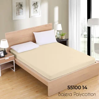Sábana Bajera Crema Cama 150cm Ajustable Polycotton