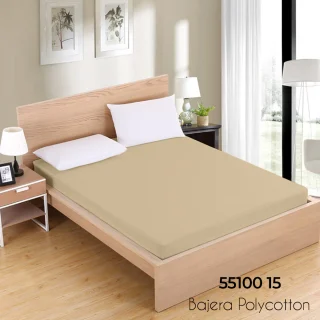Sábana Bajera Beige Cama 90cm Ajustable Polycotton