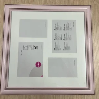 Marco de Fotos 40x40cm Borde Rosado Madera