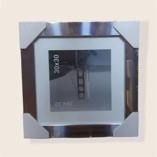 Portafotos 30x30cm Borde Plateado