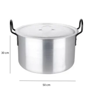 Caldero olla profesional de aluminio 50x30 cm