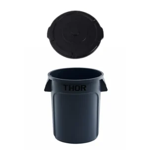 Contenedor Thor negro de 121 lt con tapa Trust