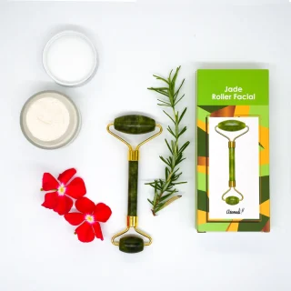 Rodillo facial de jade Verde