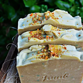 Jabón de Aloe Vera y Espirulina - jabón natural jabón artesano astringente antiséptico regenerador celular cicatriza heridas y quemaduras