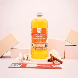 Mikado Ambientador Recambio Canela Naranja 1 Litro para Recarga y Reposición