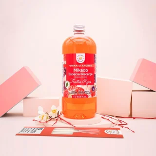 Mikado Ambientador Recambio Frutos Rojos 1 Litro para Recarga y Reposición