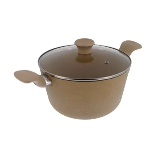 Olla terra con tapa de 24 cm arena