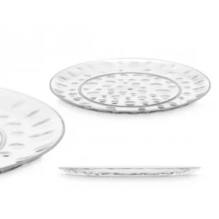 Plato Llano Plástico Puntos 30cm Transparente Leknes