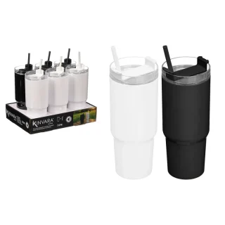 Vaso Pajita 750ml surtido Blanco Negro