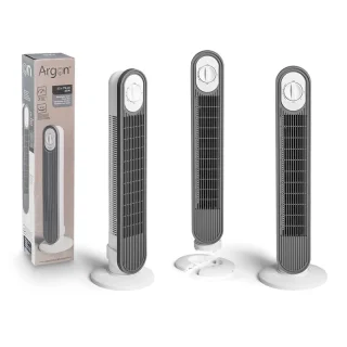 Ventilador de Torre Giratorio Blanco Gris 45W Argón